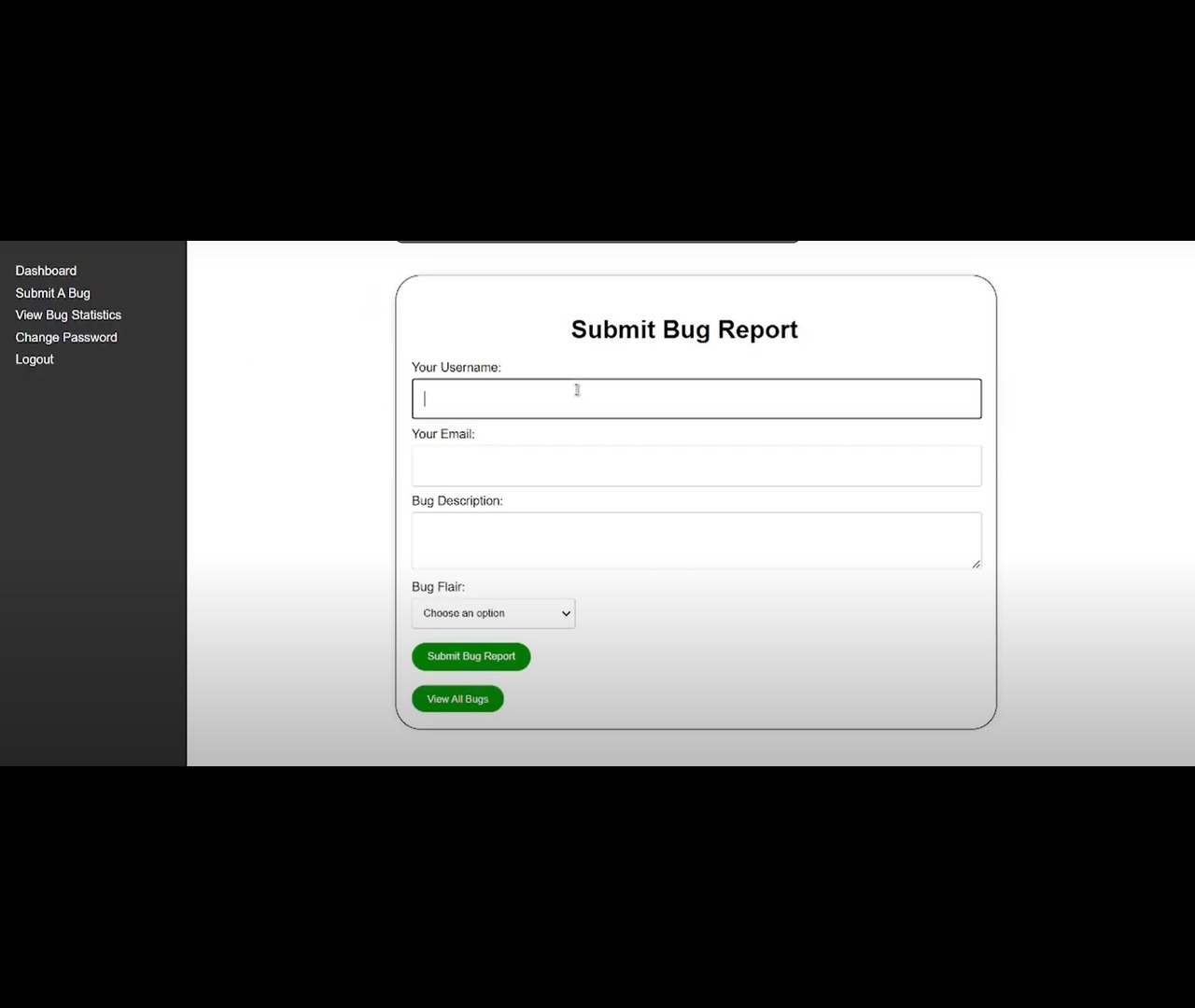 Bug Report Submit Page